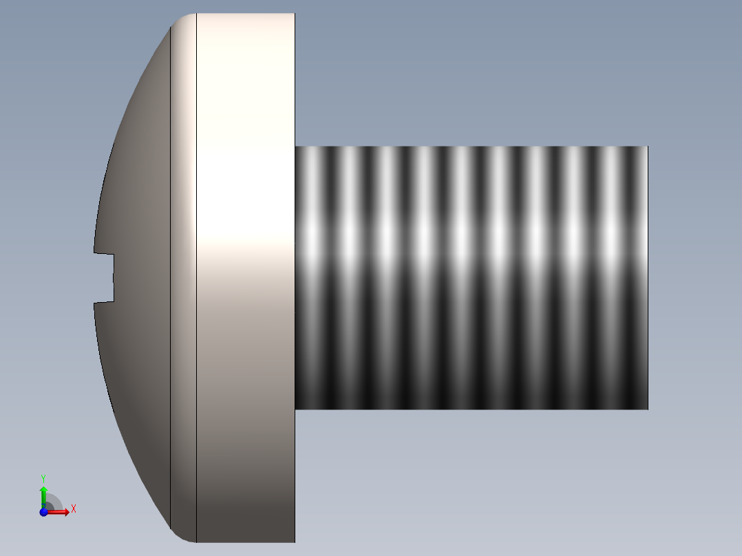螺丝 M6 十字盘头-M6x8 Screw head.SLDPRT前视图