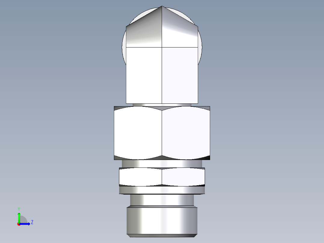 卡套式工业通用硬管接头EO_Assembled_adjustable_standpipe_elbow_EVW22LROMD71左视图