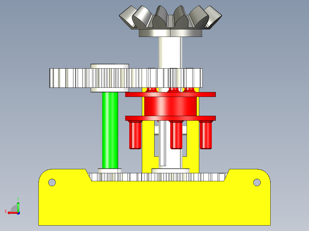 简易变档机构后视图