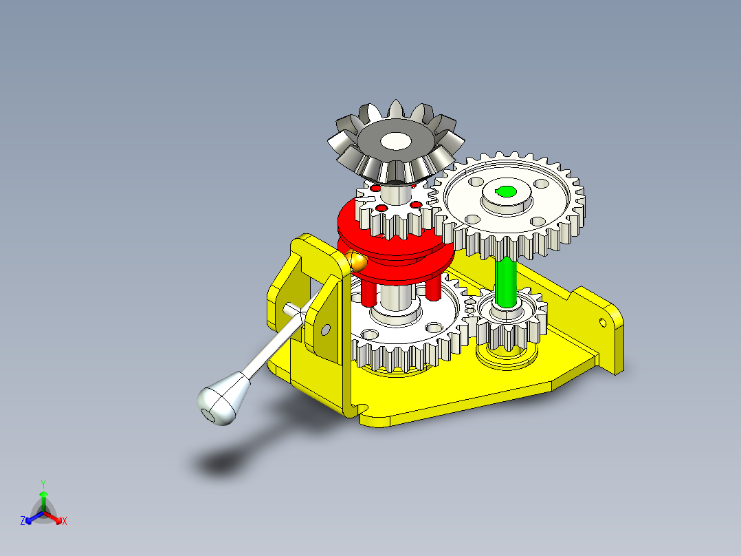简易变档机构正等轴测图