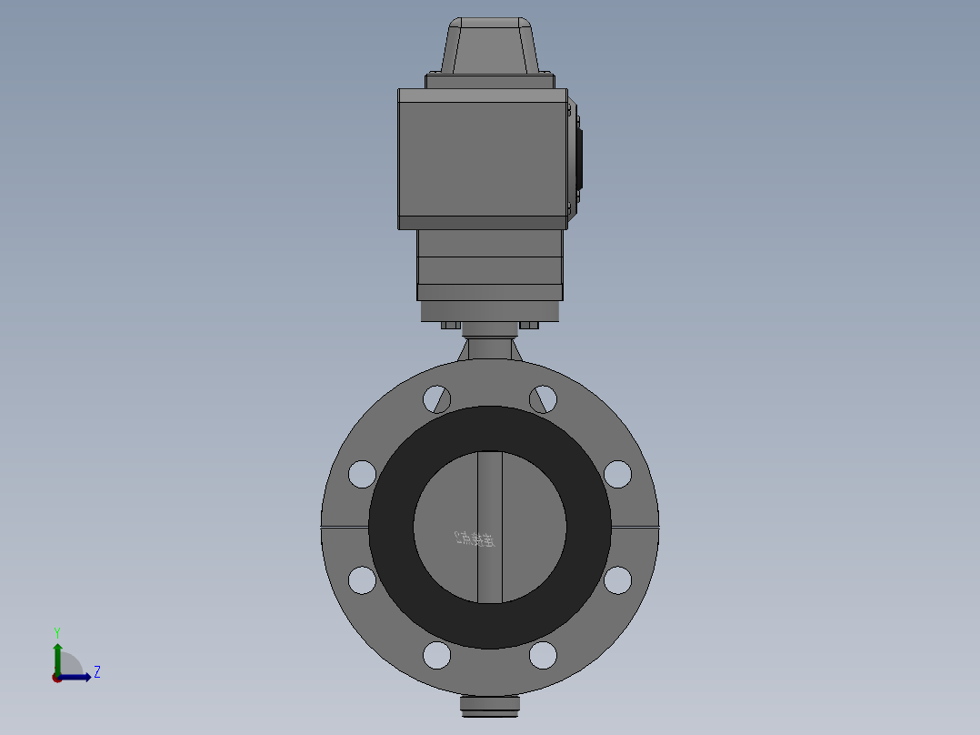 法兰式电动蝶阀-316 DN50-DN400左视图