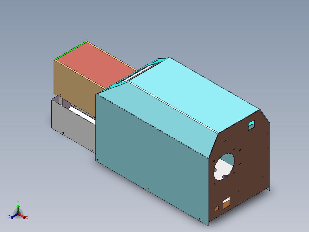 同轴剥线sw14正等轴测图