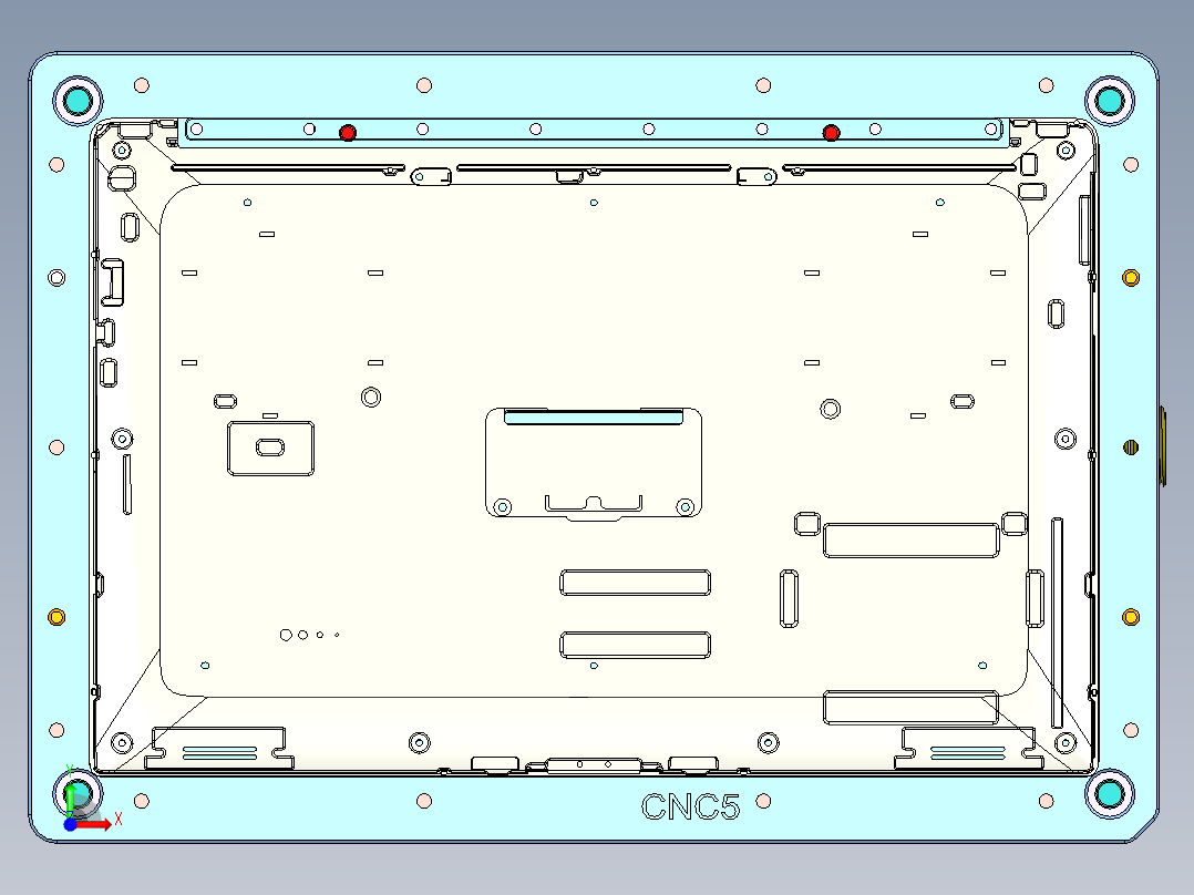 显示器背壳铣内腔治具模型前视图