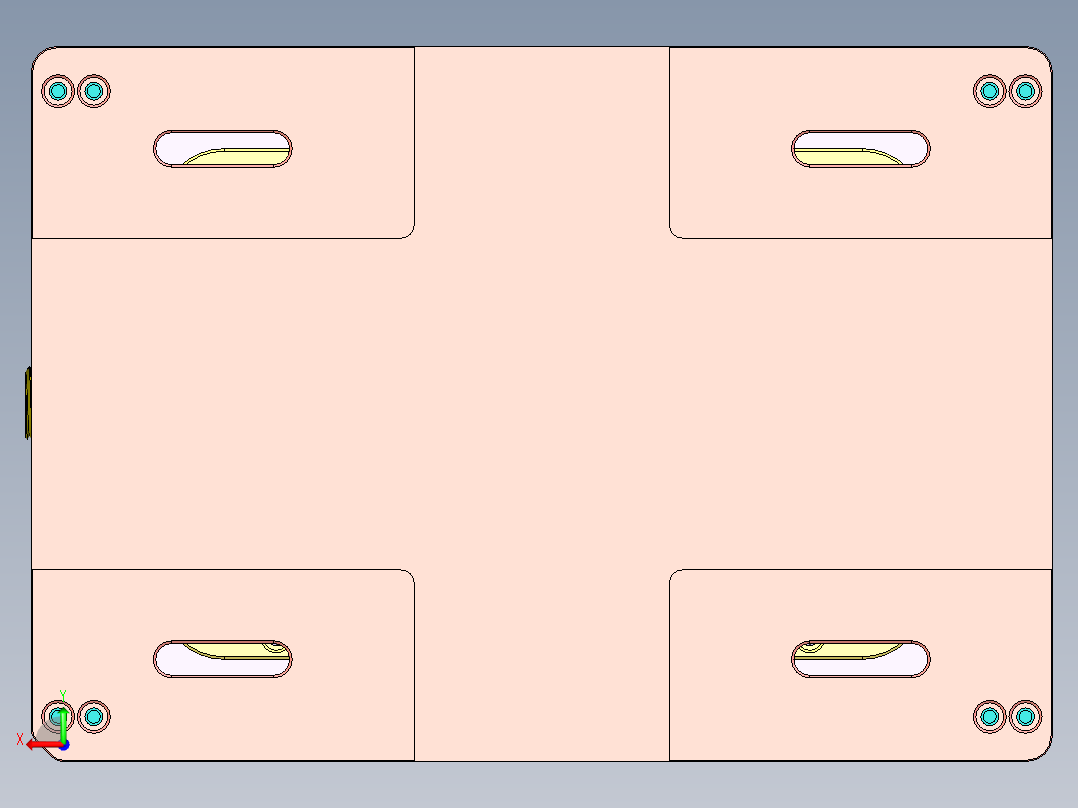 显示器背壳铣内腔治具模型后视图
