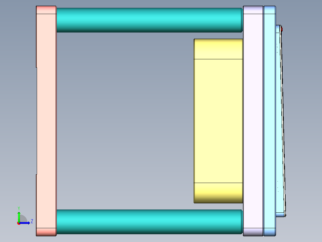 显示器背壳铣内腔治具模型左视图