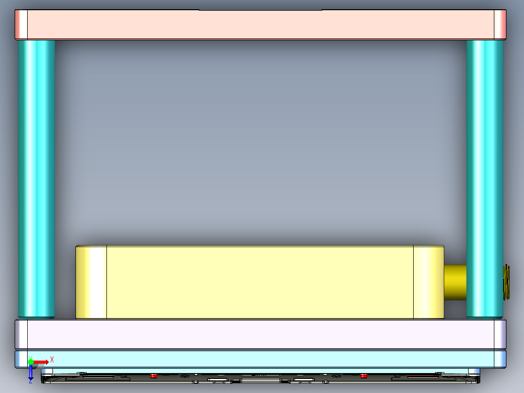 显示器背壳铣内腔治具模型俯视图