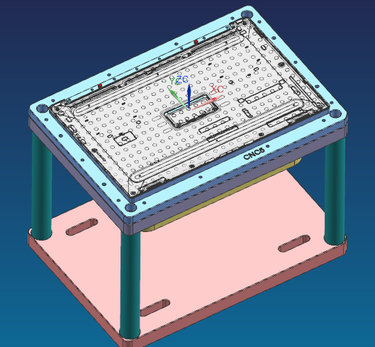 显示器背壳铣内腔治具模型