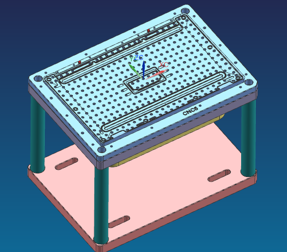 显示器背壳铣内腔治具模型
