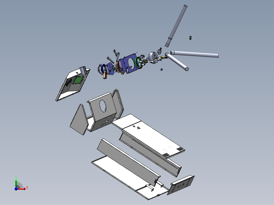 电控柜、立式三辊道闸前视图
