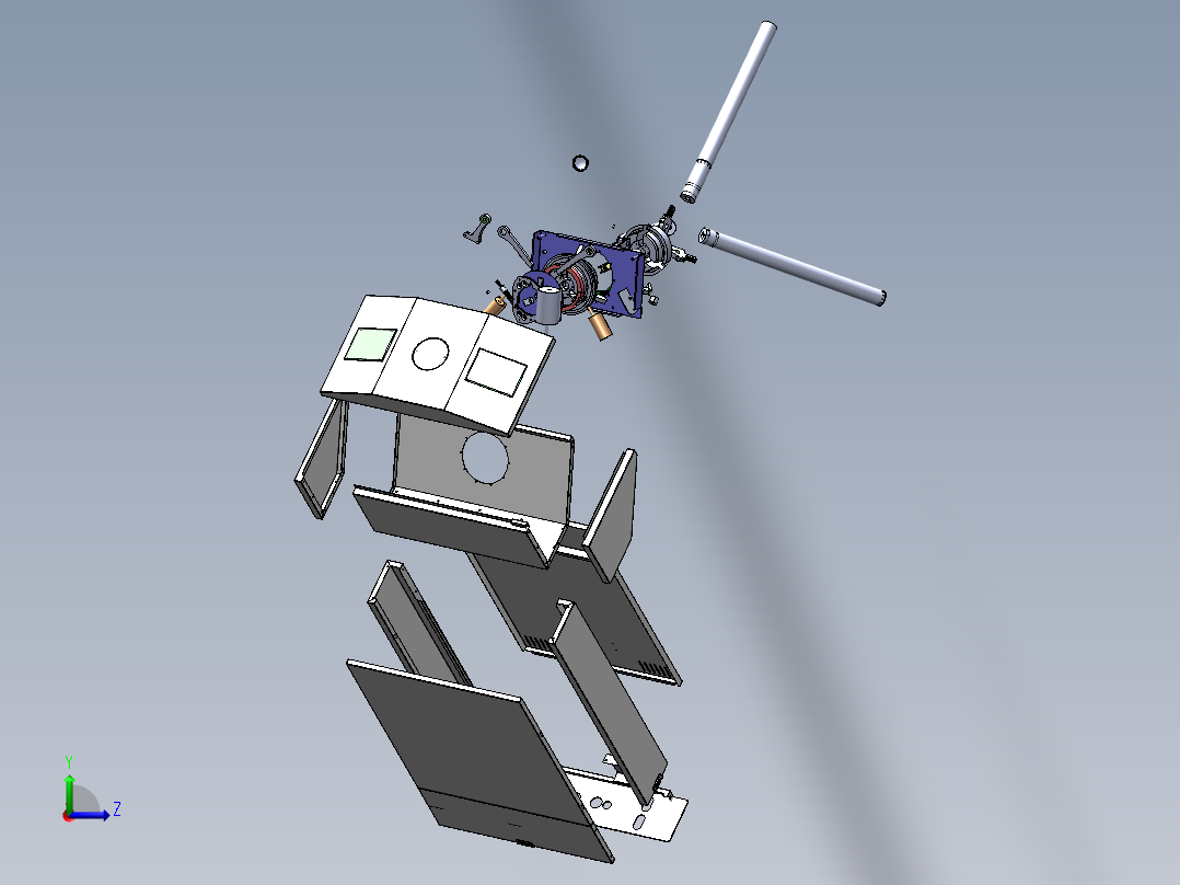 电控柜、立式三辊道闸左视图