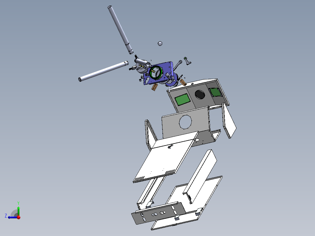电控柜、立式三辊道闸右视图