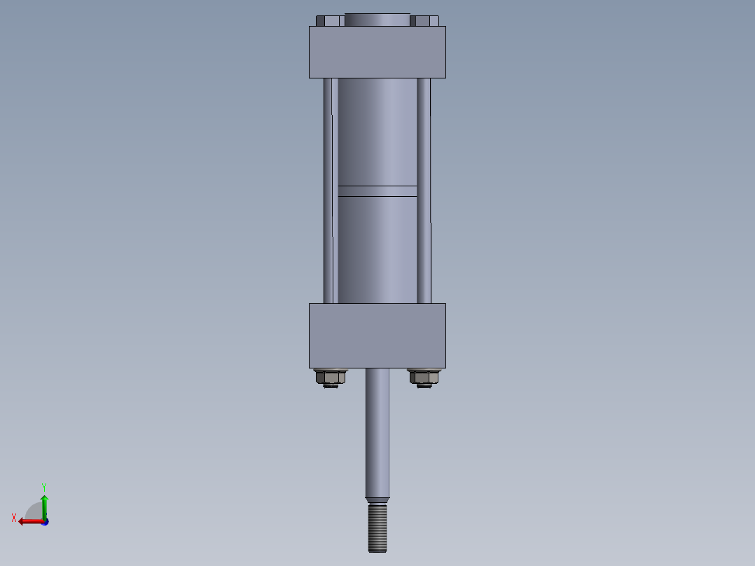 拉杆液压缸后视图
