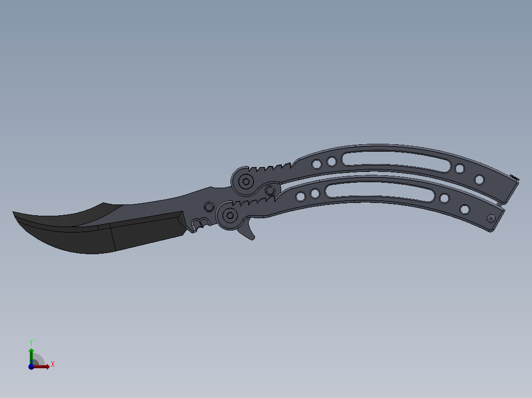 折叠刀、刀 (2)前视图