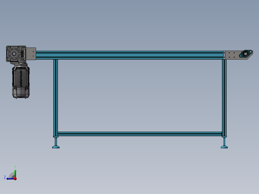 皮带流水线右视图