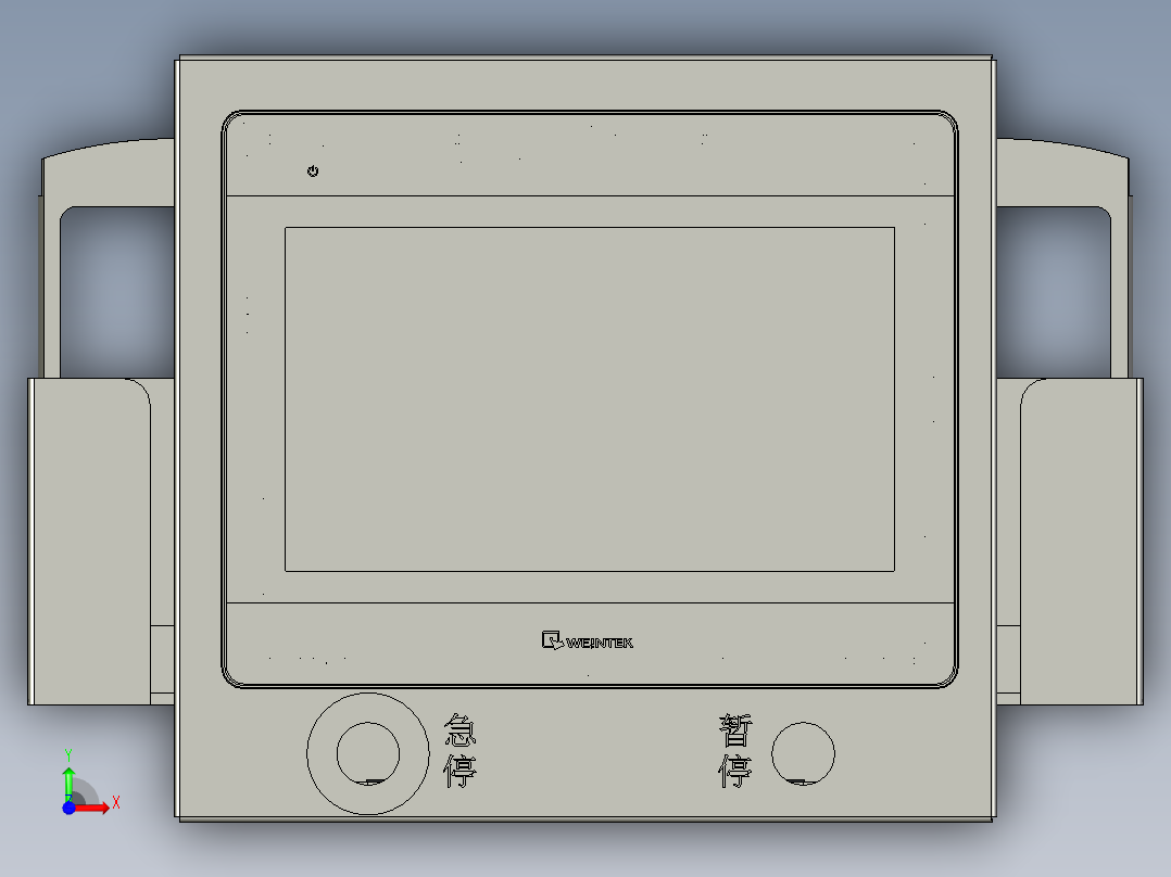 移动式触摸屏盒子装配-10寸前视图