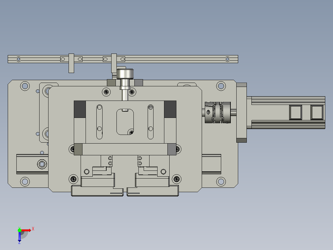伺服送料滑台模组俯视图