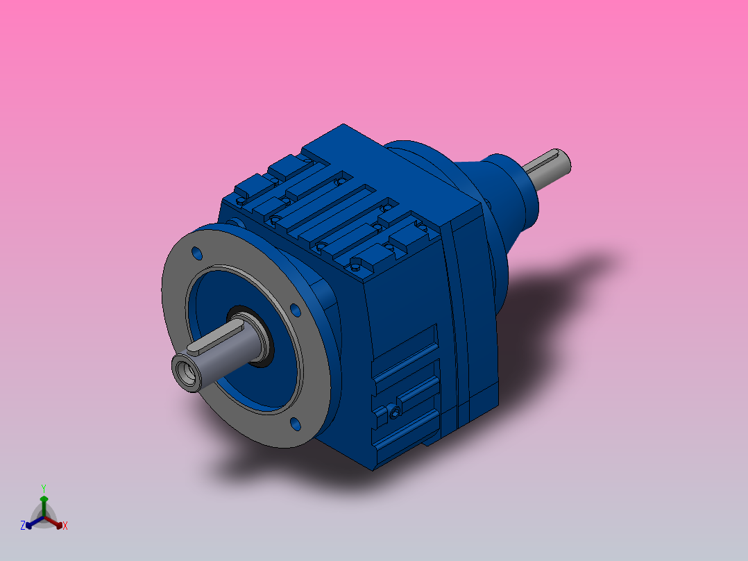 RFS27法兰轴伸式斜齿轮减速机RFS27-3.37-M1-Φ140主视图