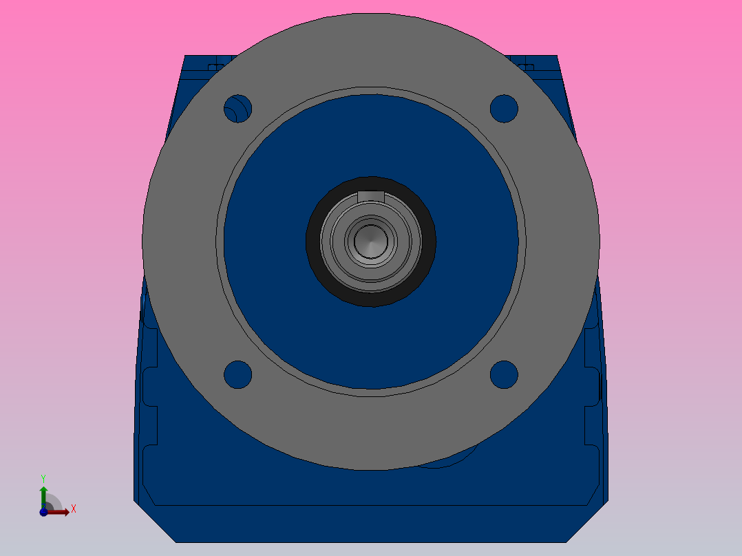 RFS27法兰轴伸式斜齿轮减速机RFS27-3.37-M1-Φ140前视图