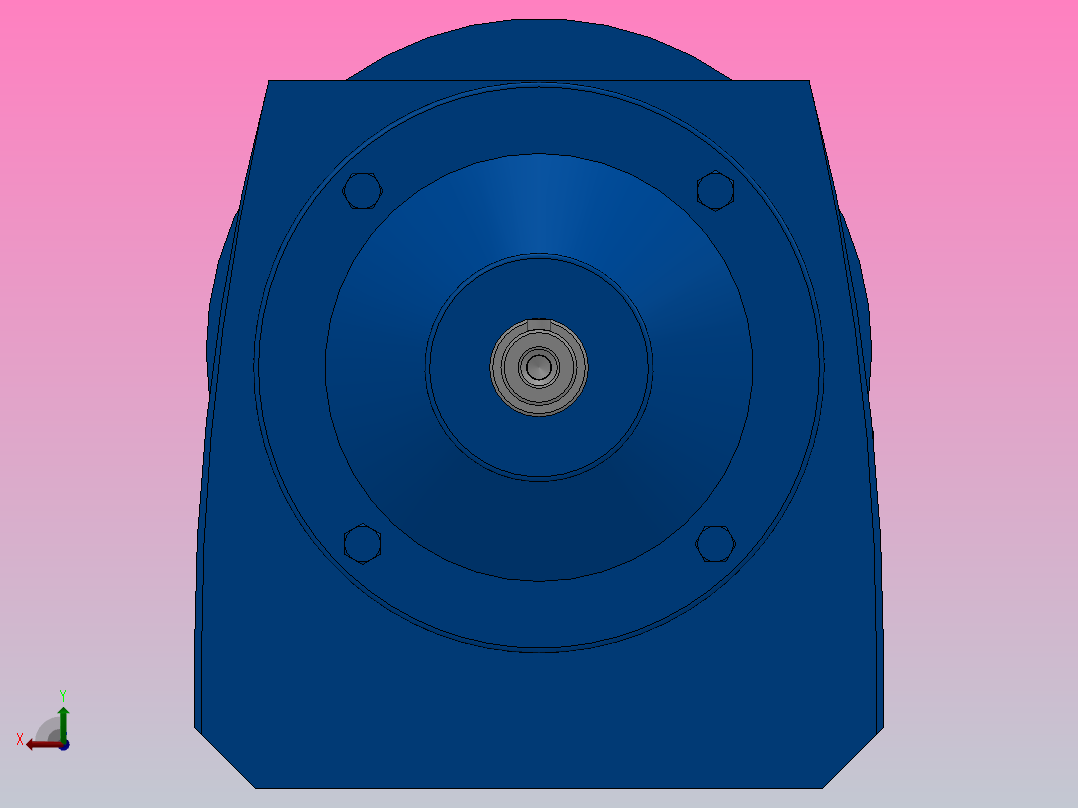 RFS27法兰轴伸式斜齿轮减速机RFS27-3.37-M1-Φ140后视图