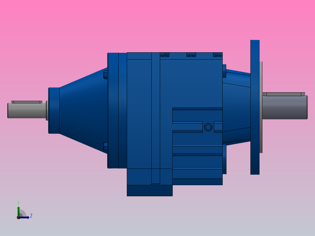 RFS27法兰轴伸式斜齿轮减速机RFS27-3.37-M1-Φ140左视图