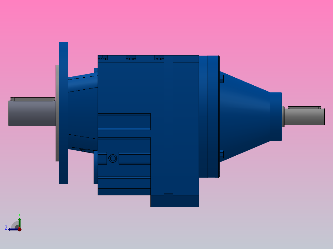 RFS27法兰轴伸式斜齿轮减速机RFS27-3.37-M1-Φ140右视图