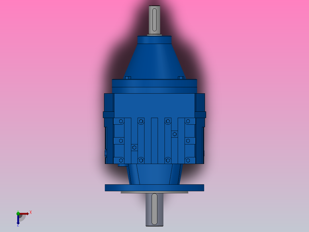 RFS27法兰轴伸式斜齿轮减速机RFS27-3.37-M1-Φ140俯视图