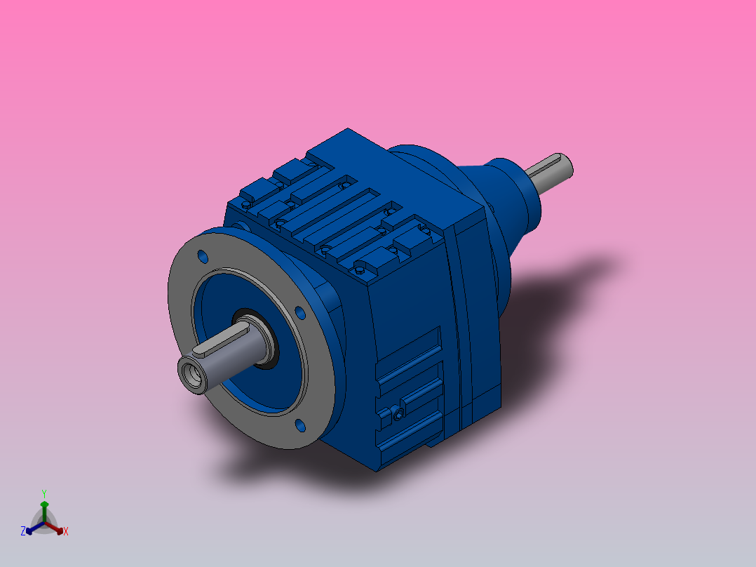 RFS27法兰轴伸式斜齿轮减速机RFS27-3.37-M1-Φ140正等轴测图