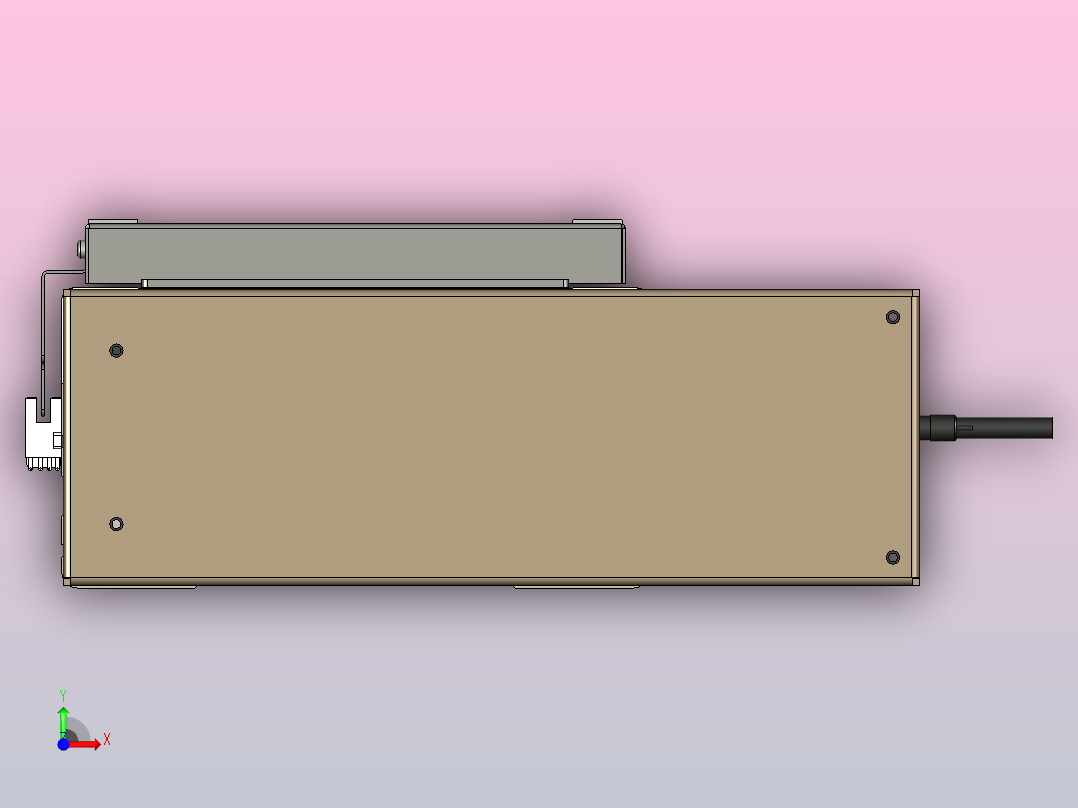 150 mm行程的线性运动和右侧电机XNTD22-BL-150前视图