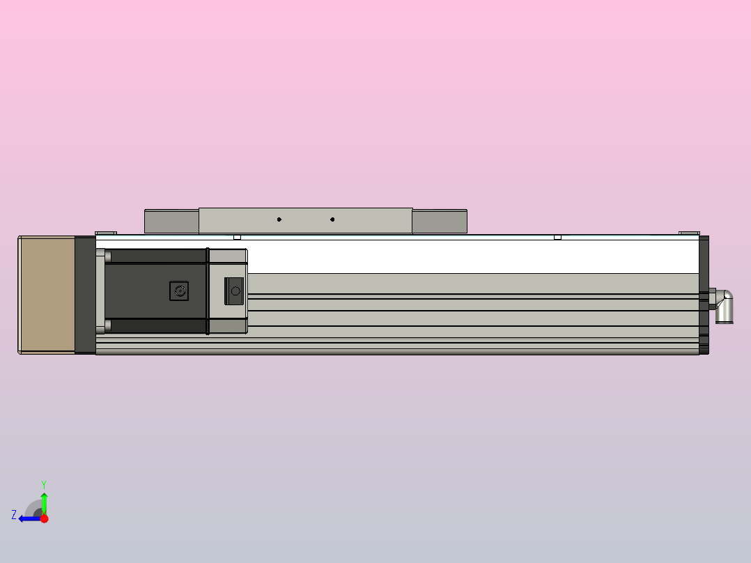 150 mm行程的线性运动和右侧电机XNTD22-BL-150右视图
