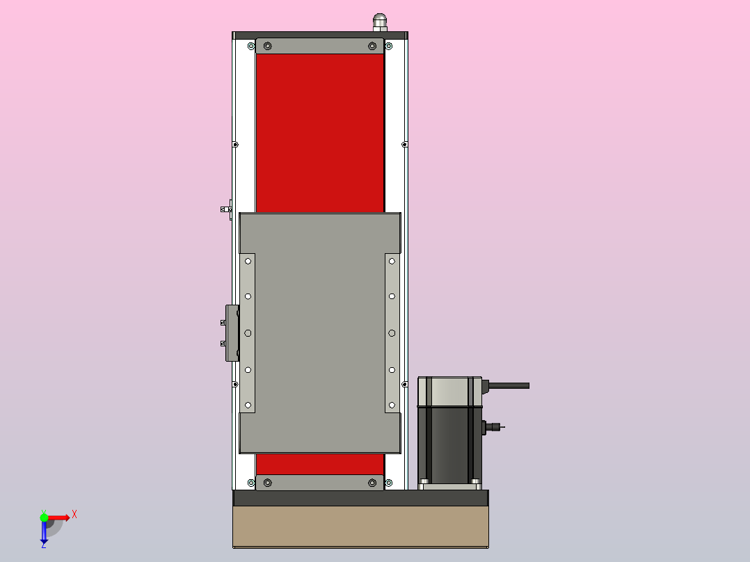 150 mm行程的线性运动和右侧电机XNTD22-BL-150俯视图