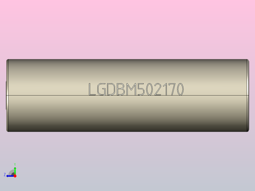 LG INR21700 M50 5，000毫安时锂离子充电电池右视图