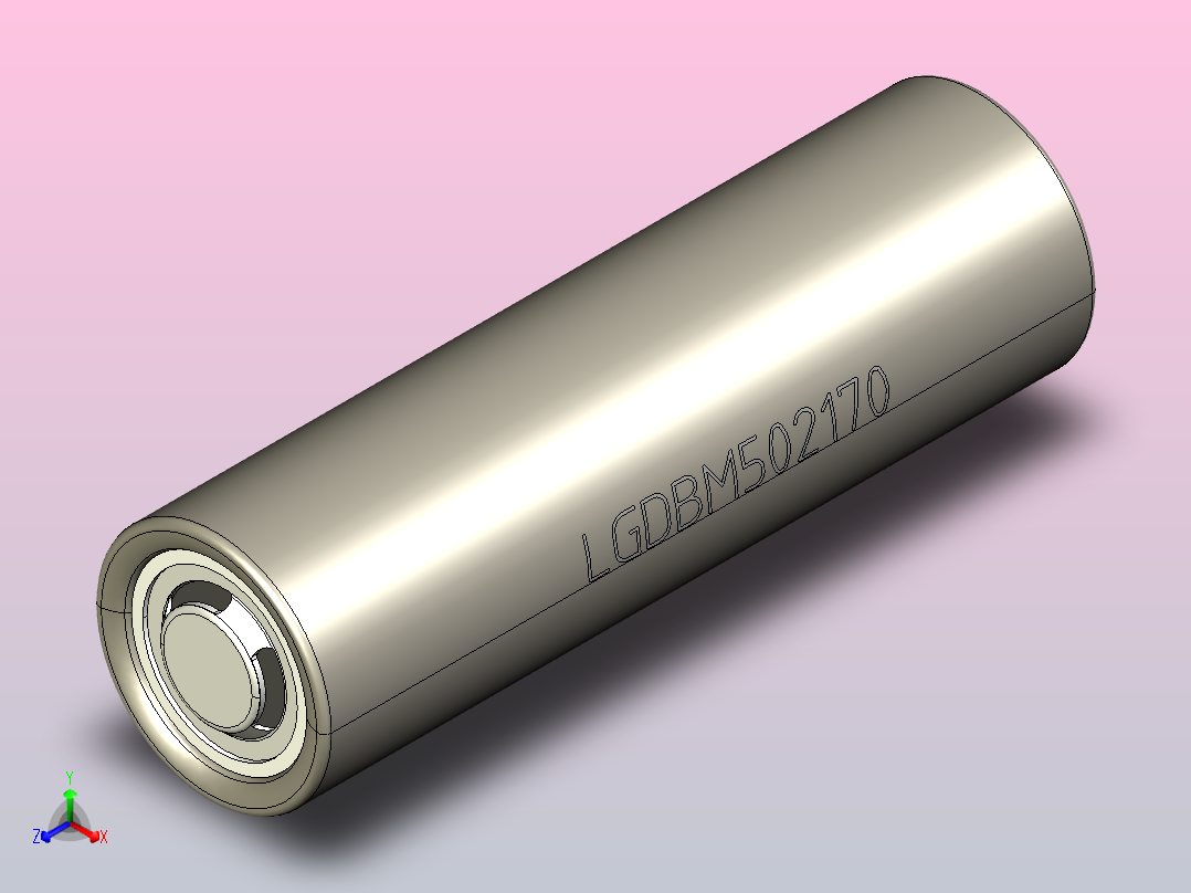 LG INR21700 M50 5，000毫安时锂离子充电电池正等轴测图