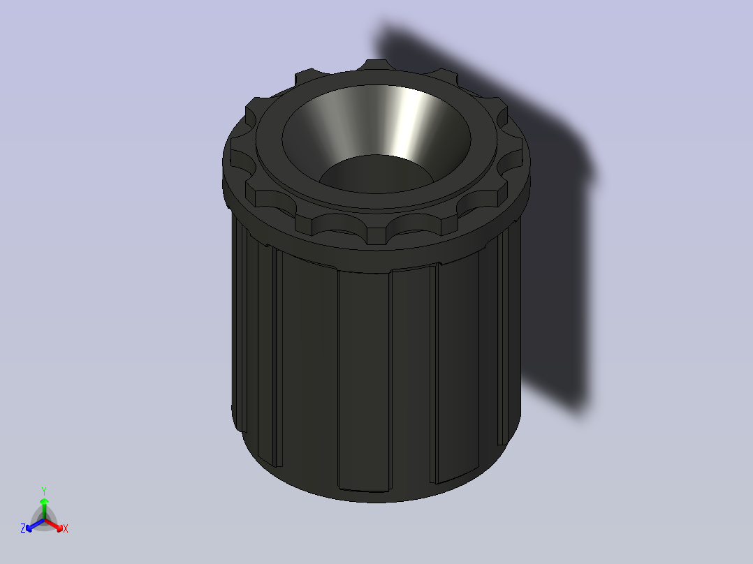 自行车自由飞轮 (1)正等轴测图