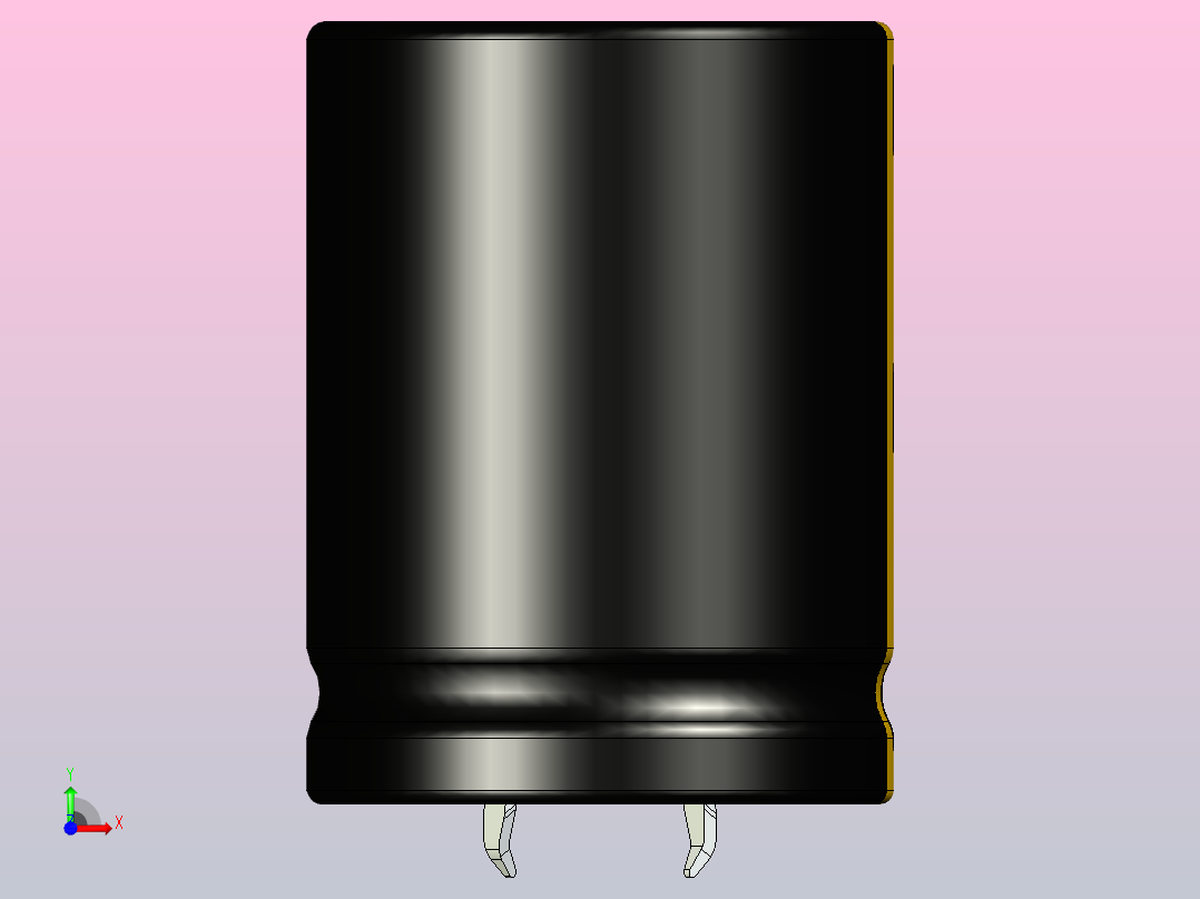 30 x40黑黄底片电解电容器前视图