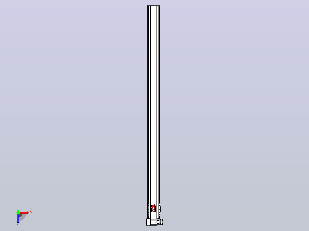 皮带直线轴半封闭可选导轨TPA-HNB-120D-110-L1850-LU-Y-P40-N3俯视图