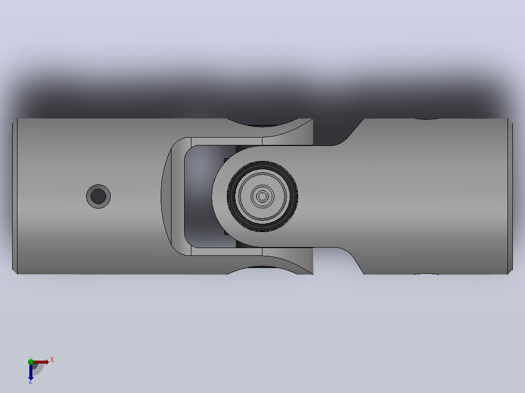 万向联轴器WXD2-CN-Φ8／ΦWX,WXD型小型十字轴万向联轴器俯视图