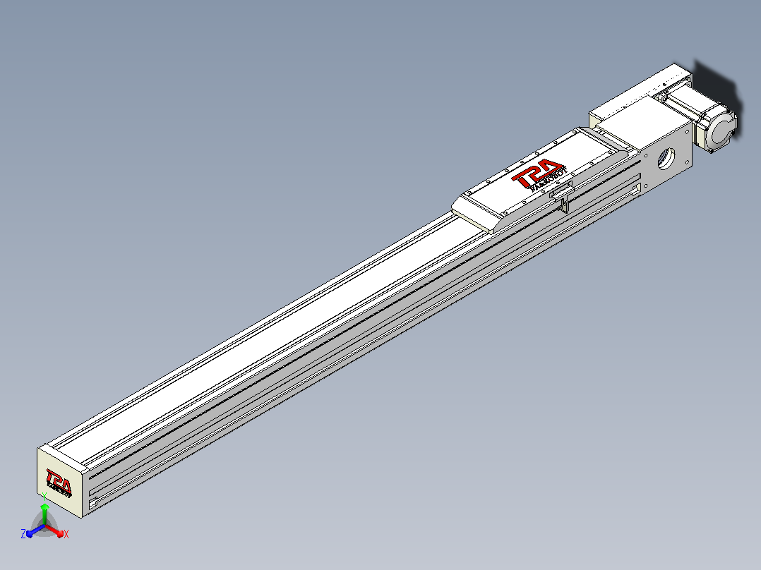 伺服电机集成皮带传动直线执行器TPA-OCB-120-224-L950-MR-P75-N3主视图