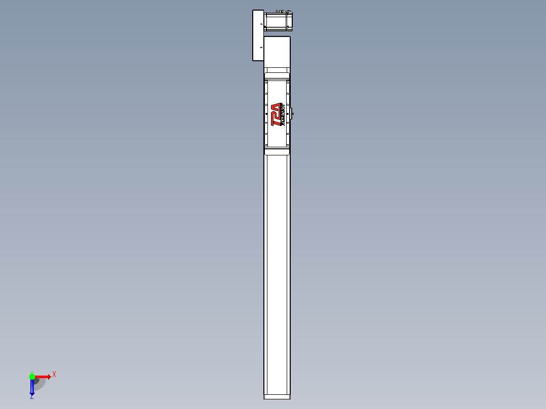 伺服电机集成皮带传动直线执行器TPA-OCB-120-224-L950-MR-P75-N3俯视图