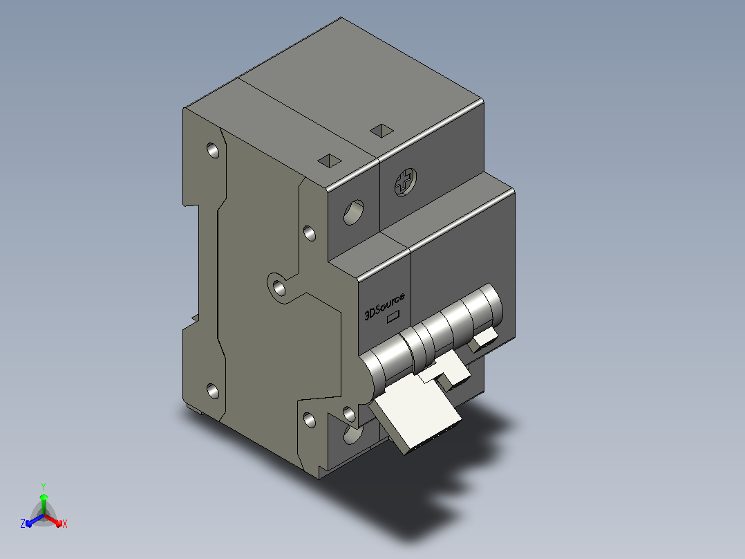 正泰空气断路器NB1LE-63_1P+NC50-0.03主视图