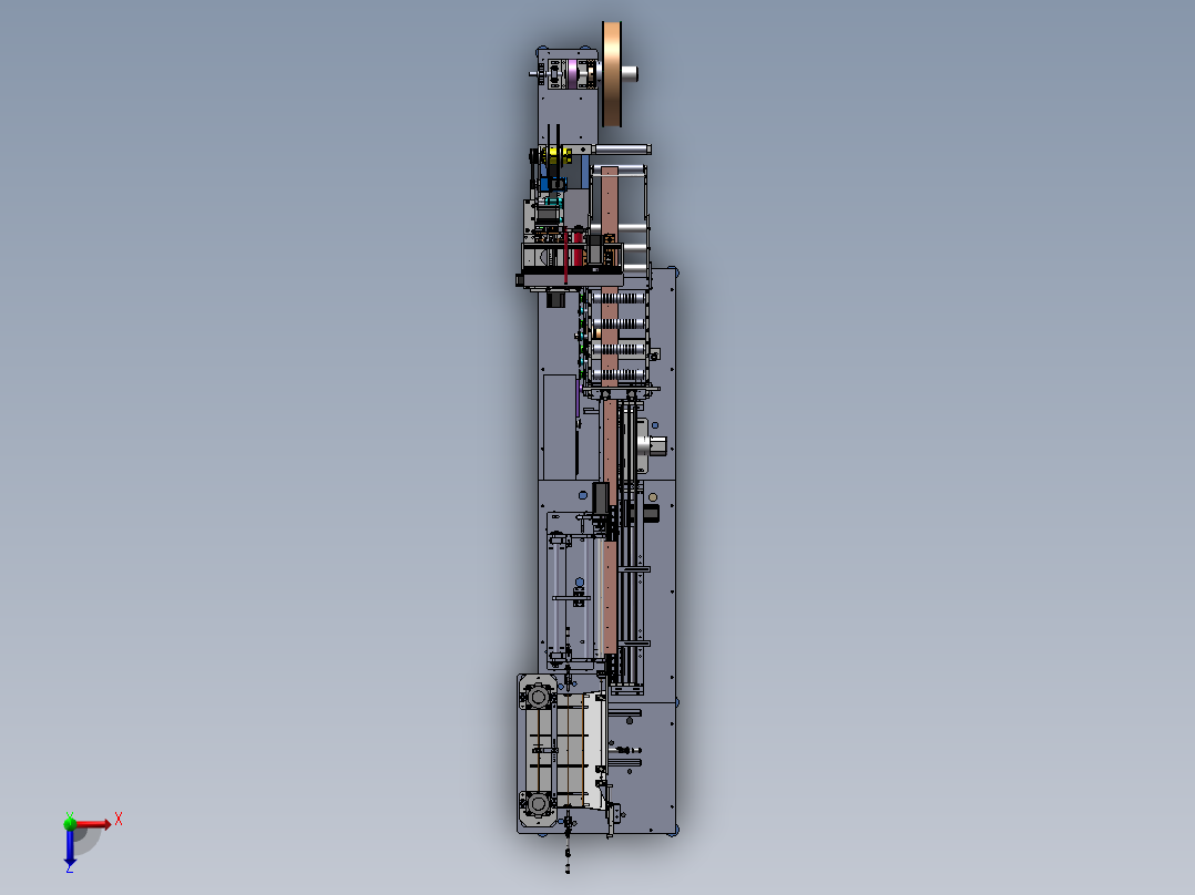 自动化卷纸管机sw12俯视图
