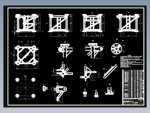 QTZ40塔式起重机QTZ40塔吊总体及塔身CAD图纸