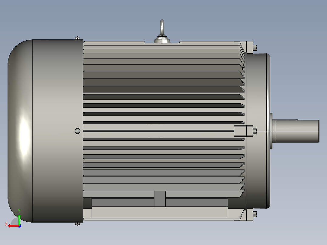 带底脚无凸缘电机280S后视图