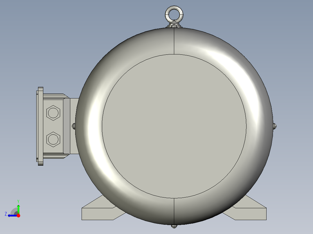 带底脚无凸缘电机280S右视图