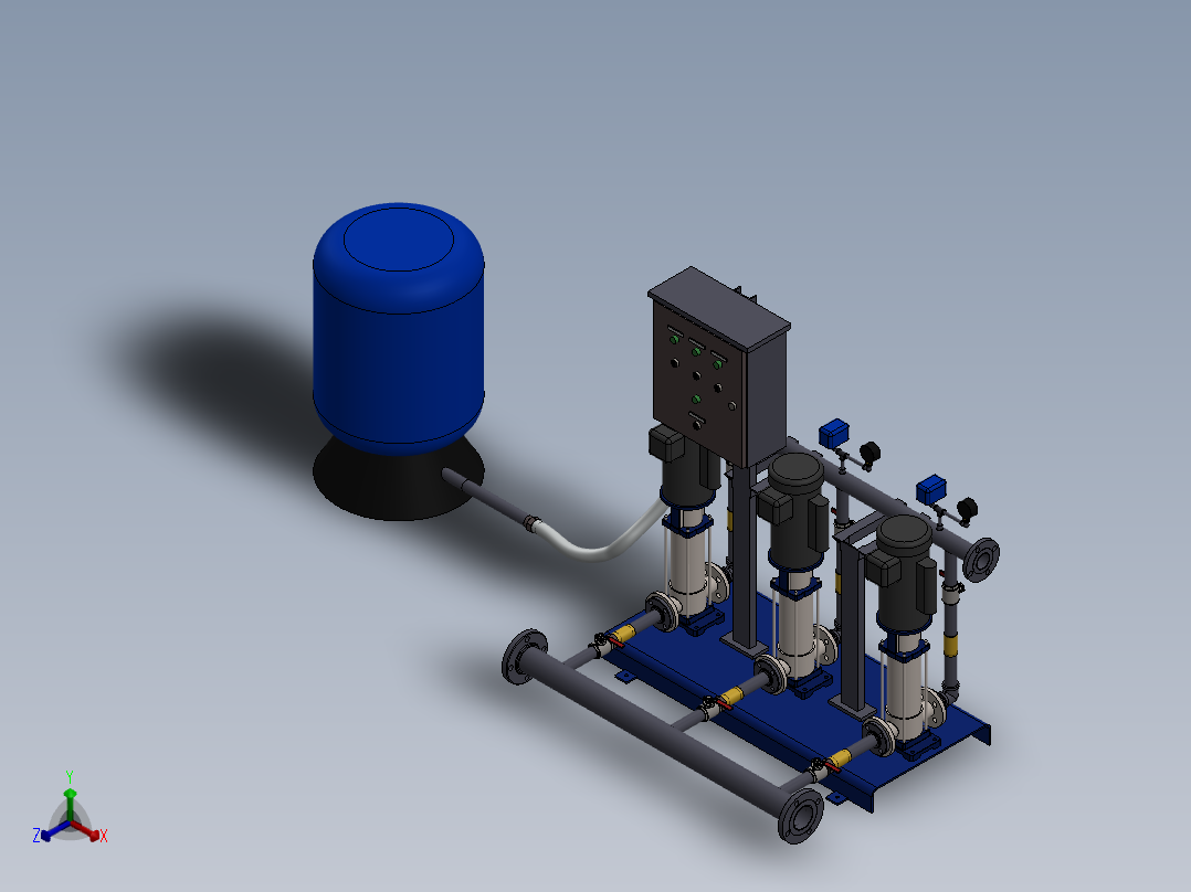 浓硫酸离心泵正等轴测图