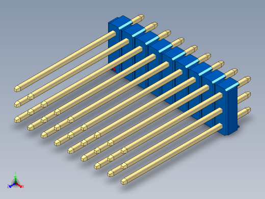彩色公头100mil（2.54mm）系列-DS1021_blue_3x09p_100mil_Type19_rev1.0
