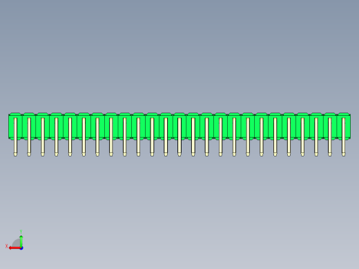 彩色公排针 100mil 2.54mm 系列-DS1022_green_2x25p_100mil_TypeD_rev1.0后视缩略图
