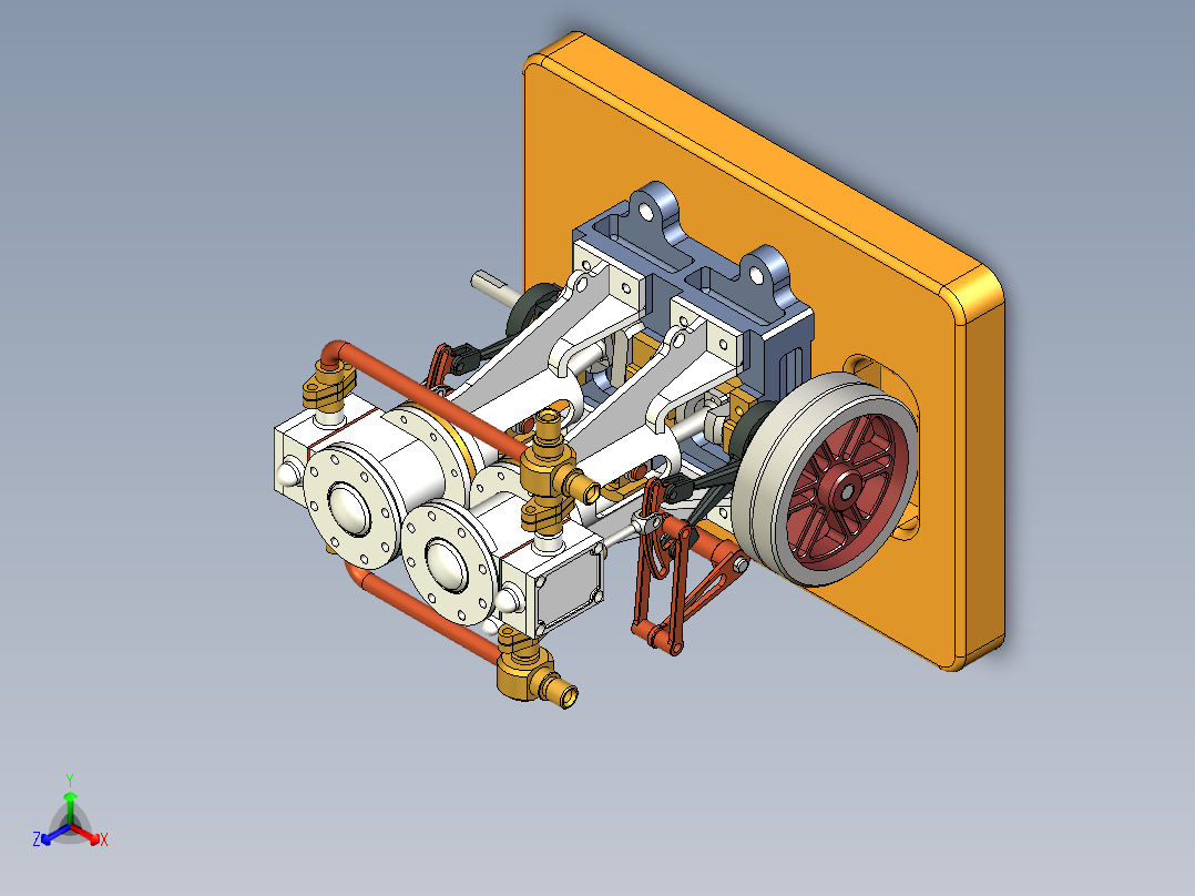 立式双蒸汽发动机