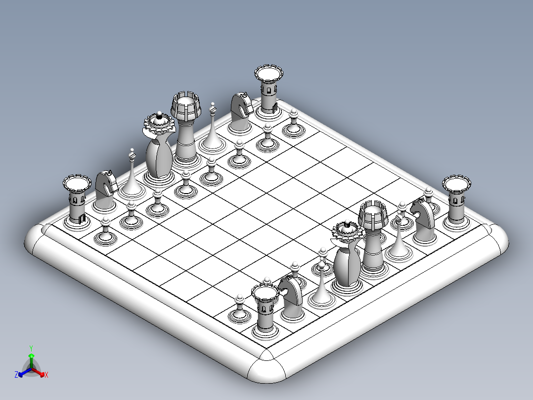 象棋5正等轴测图