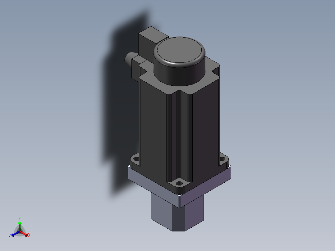 64-TB-(1000w电机+联轴器+64马达法兰盘+64TB马达座)正等轴测图