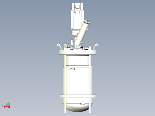 7L双壁玻璃发酵罐三维模型后视缩略图